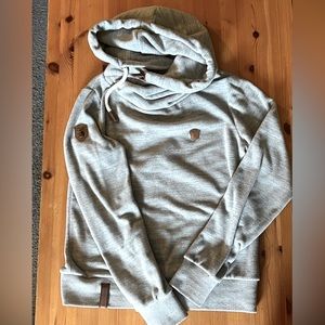 Naketano Salem Hoodie Sweatshirt Fleece High Neck Grey Size L
